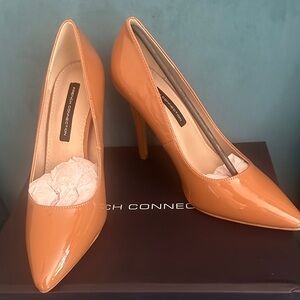 French Connection Nude Patent Pointed-Toe Pumps